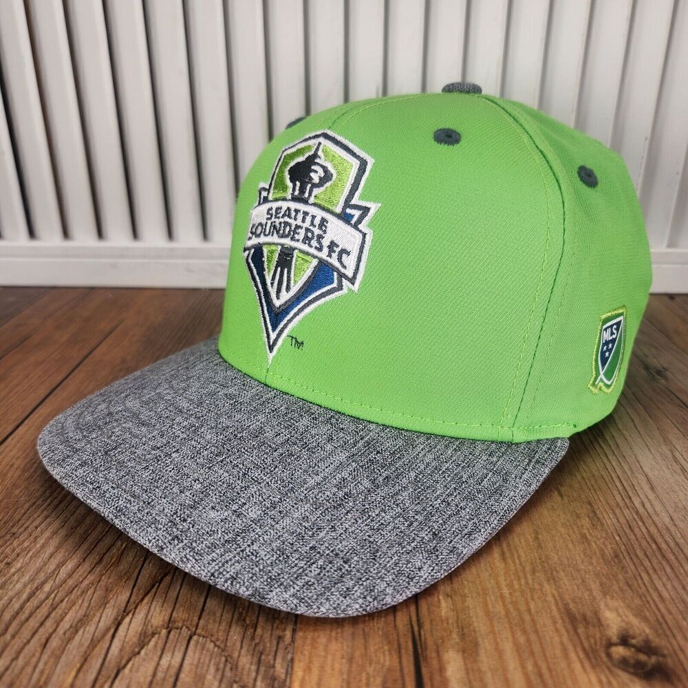 Seattle Sounders Adidas 2014 Hat Cap Snapback Green Gray MLS Soccer Sports Logo
